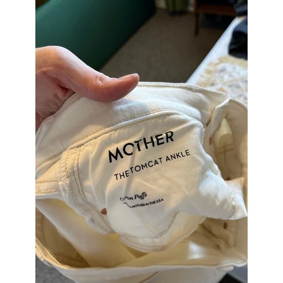 Mother The Tomcat Ankle Jeans Cream Puff Off White Size 29 - Picture 9 of 11